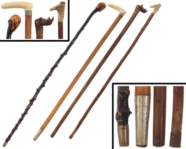 Assorted Makers: Four Gentleman's Walking Sticks