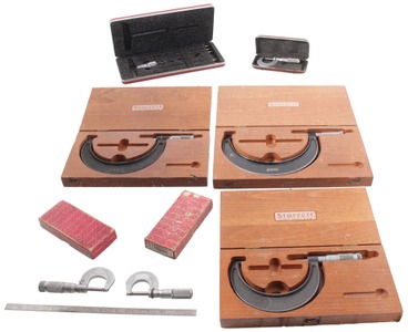 L.S. Starrett Company, Athol, Massachusetts: Lot Of Original Box Micrometer