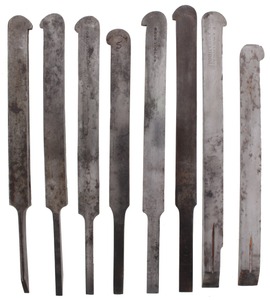 Ohio Tool Company, Columbus, Ohio: Full Set Of Eight Pl Plow Plane Cutting Irons