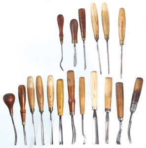 Assorted Makers: Wkg. Set Of 18 Clean Carving Tools