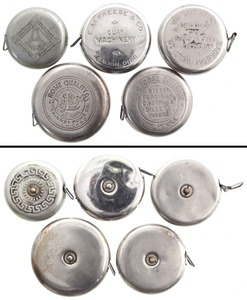 Lufkin Rule Company, Saginaw, Michigan: Five Small Size Advertising Tape Measures