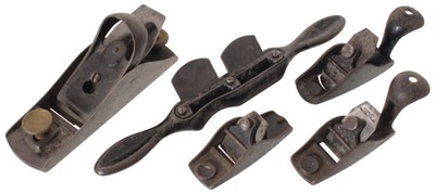 Stanley Rule & Level: Lot Of Five Small Si Woodworking Planes