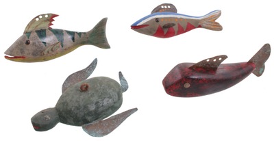 Robert Lindner, Clarence, New York: Lot Of Four Ice Fishing Decoys