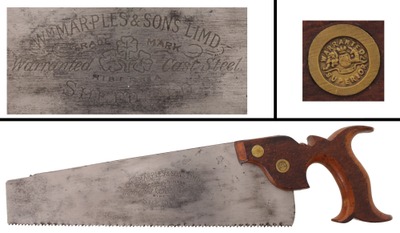 William Marples & Sons, Sheffield, England: Extra Clean Open 12" Hdl. Cutoff Saw
