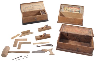 Assorted Makers: Three Early Childs' Tool Chests