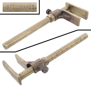 Unmarked: Unus. Cylindrical Brass Caliper