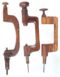 Assorted Makers: Three Large Wooden Bit Braces