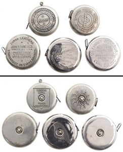 Lufkin Rule Company, Saginaw, Michigan: Five Small Size Advertising Tape Measures