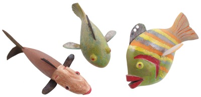 Robert Lindner, Clarence, New York: 3 Artfully Crafted Fish Decoys