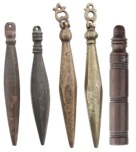 Unmarked: Lot Of Four Eastern Type Plumb Bob