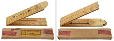 Rabone Chesterman, England, No. 1190: Protractor Comb. Folding Rule
