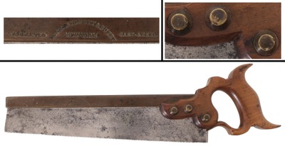 Norton Jewett & Buzby, New York, New York: Early "Triple Cove" Brass Back Saw