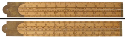 J. Rabone & Sons, Birmingham, England, No. 1223: Rare Narrow Body |2f2fau Folding Rule