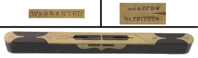 Alex. Mathieson & Son, Glasgow, Scotland: Extra Clean Ebony & Brass Bench Level