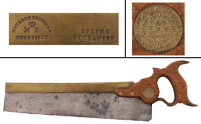 Moulson Brothers, Sheffield, England: Early Split Screw Tenon Saw