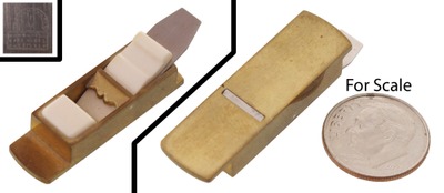 Unmarked: Miniature Brass & Bone Mitre Plane