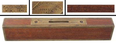 Stratton Brothers, Greenfield, Massachusetts, No. 10: Brass Bound Rosewood Level