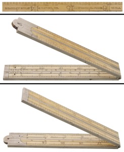 Stanley Rule & Level, No. 87: Early Ivory & Ger. Silver Folding Rul