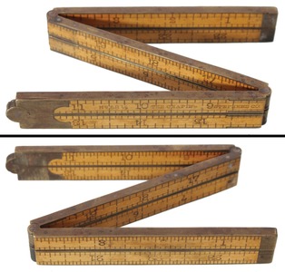Chapin-Stephens Company, Pine Meadow, Connecticut, No. 58 1/2: Rare Full Bound 6-Fold Folding Rule