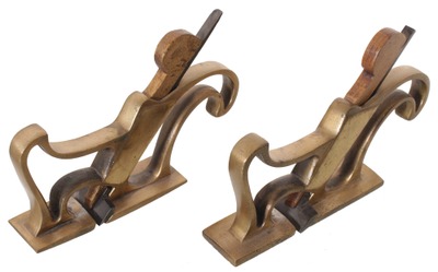 Unmarked: Pair Of Solid Brass Carriage Mkrs. Plane