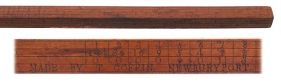 T. Coffin, Newburyport, Massachusetts: Early Mass. Maker Wantage Rod