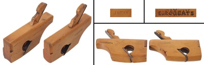 Unmarked: Pair Of Tail Hdl. B'wood H/R Molding Planes