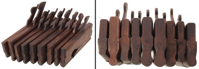 S. Rowell, Troy, New York: Wkg. Set Of Nine Gunstock Molding Planes
