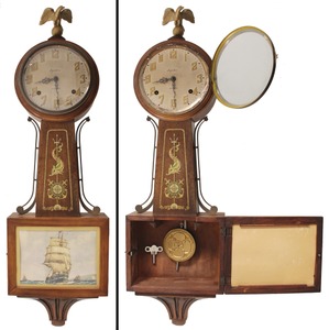 E. Ingraham & Company, Bristol, Connecticut: Nautical Theme "Banjo" Clock
