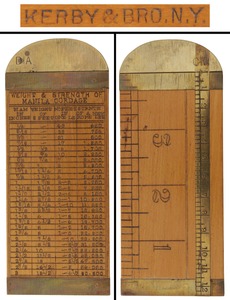 Kerby & Bro. Makers, New York, New York: Extra Clean Cordage Caliper Rule