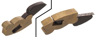 Unmarked: Solid Cast Brass Compasse Rabbet Plane