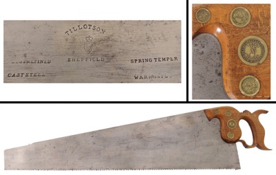 Thomas Tillotson & Company, Sheffield, England: Classic English 5 Point Rip Saw