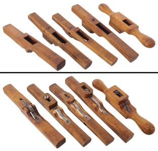 Unmarked: Wkg. Set Of Five Stair Bldrs. Shaves