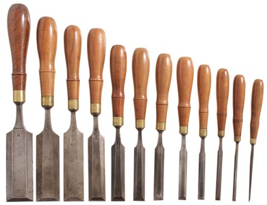 Buck Brothers, Millbury, Massachusetts: Full Set Of Twelve Beveldge Paring Chisels