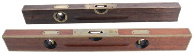 Stanley Rule & Level: Two Brass Bound Spirit Levels
