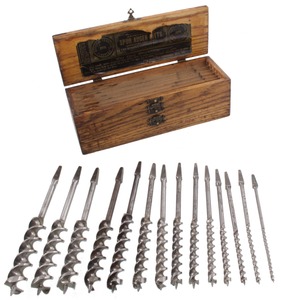 Russell Jennings, Manufacturing Company, Chester, Connecticut: Set Of 13 Clean Auger Bits