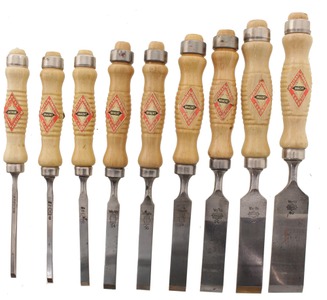 Wilhelm Schmitt & Company, Remscheid, Germany: Set Of Nine Square Edge Tang Chisels