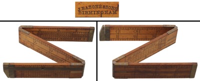 J. Rabone & Sons, Birmingham, England, No. 1214: Three Fold Iron Monger's Folding Rul