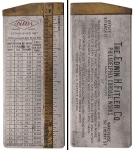 Fitler Co., Edwin H./Philadelphia: Promotional Alum. Cordage Caliper