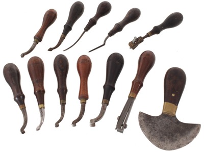 Assorted Makers: Lot Of Clean & Usabl Leather Wkg. Tools