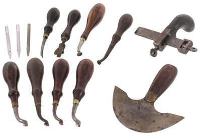 Assorted Makers: Lot Of Clean & Usabl Leather Wkg. Tools