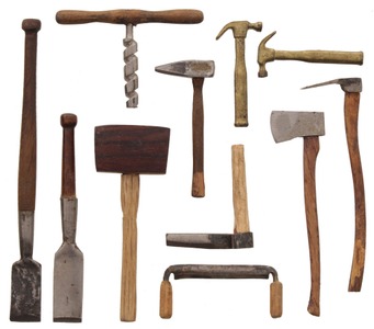 Unmarked: Coll. Of 11 Miniatur Timber Framing Tools