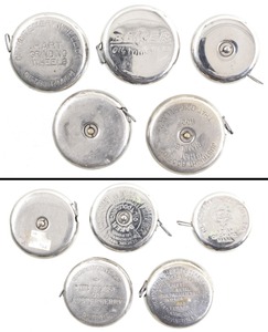 Lufkin Rule Company, Saginaw, Michigan: Five Small Size Advertising Tape Measures