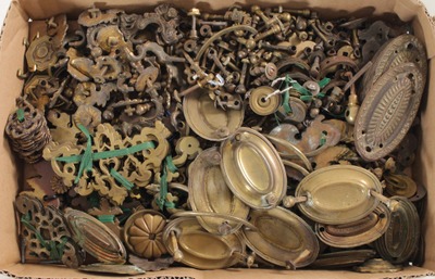 Unmarked: Lot Of Early Brass Hardware