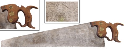 Thomas Tillotson & Company, Sheffield, England: Early Triple Button 26" Rip Saw