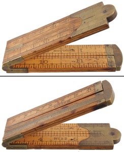 STANLEY (Unmarked), No. 32 (ME): Rare Metric &english Caliper Folding Rule