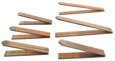 Assorted Makers: Lot Of Six Clean Folding Rules