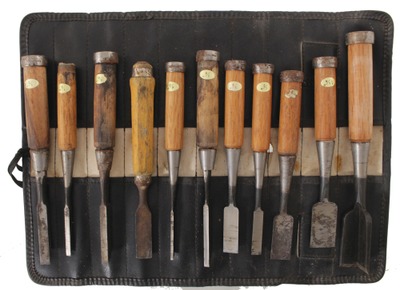 Unmarked: Wkg. Set Of 11 Japanese Chisels
