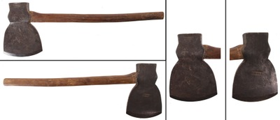 French, C./Chelsea, Mass.: Early Hand Forged 7" Broad Axe