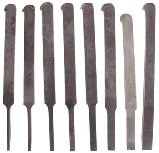 Ohio Tool Company, Columbus, Ohio: Full Set Of Eight Pl Plow Plane Cutting Irons