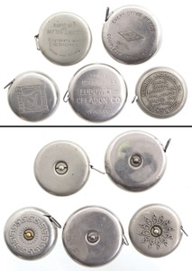 Lufkin Rule Company, Saginaw, Michigan: Five Small Size Advertising Tape Measures